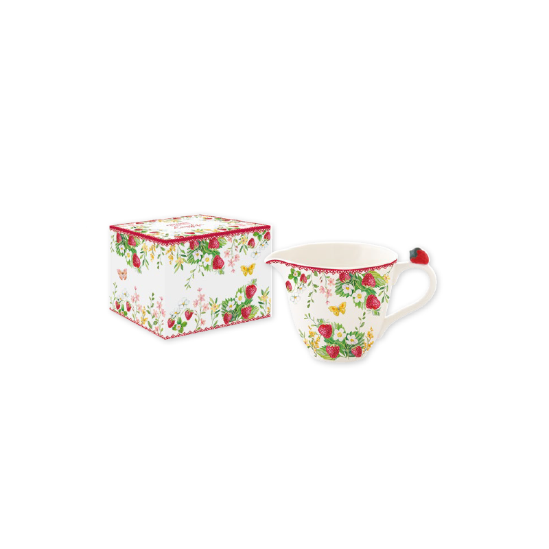 Easy Life Lattiera Jardin de Fraises Collection in Porcellana 220 ml.