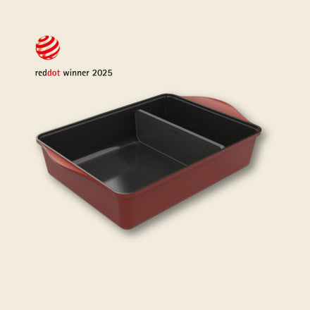 Cookut L'incredibile Pirofila con Separatore Regolabile 40x27 cm. Rosso