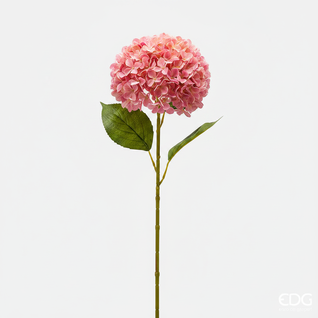 Ortensia EDG Ramo con Foglie 65 cm.