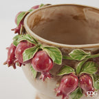 EDG Enzo De Gasperi Vaso Freaky Melograno in Ceramica Bianco Rosso H 18,5 cm. D 25 cm.
