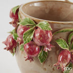 EDG Enzo De Gasperi Vaso Freaky Melograno in Ceramica Bianco Rosso H 27,5 cm. D 26,5 cm.
