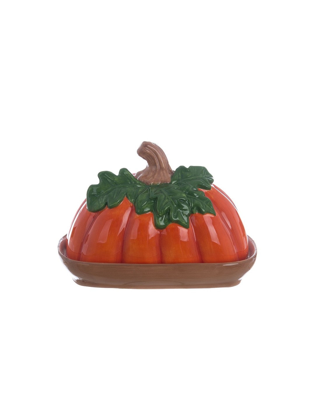 Blanc MariClò Porta Burro Zucca Gourmandise d'Automne in Ceramica 15,50x10,70x9 cm.