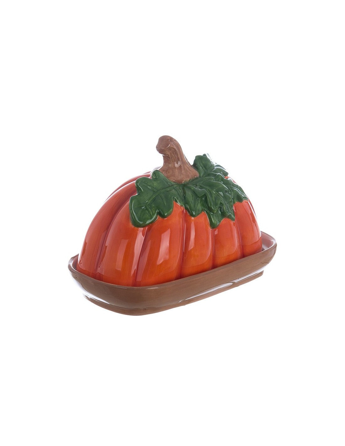 Blanc MariClò Porta Burro Zucca Gourmandise d'Automne in Ceramica 15,50x10,70x9 cm.