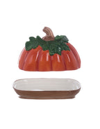 Blanc MariClò Porta Burro Zucca Gourmandise d'Automne in Ceramica 15,50x10,70x9 cm.
