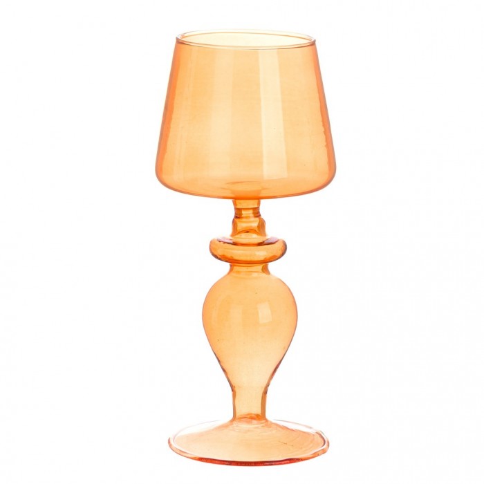 Blanc MariClò Portacandela Persimmon Collection in Vetro Arancio H.18 cm.