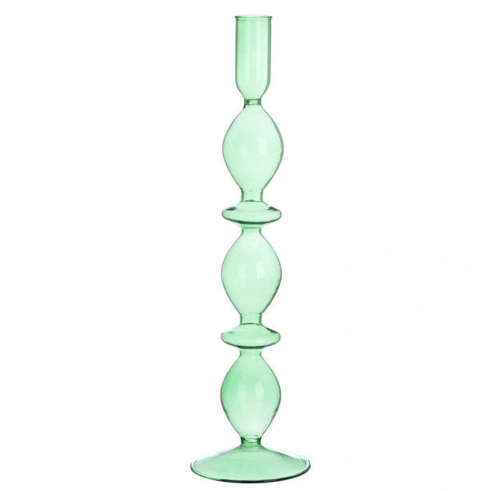 Blanc MariClò Porta Candela Medio in Vetro Verde Alcina Collection H. 30 cm.