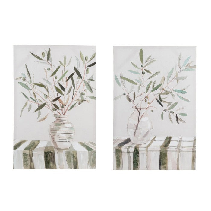 Blanc MariClò Coppia Quadri Racconti Collection Rami d'Ulivo 60x90 cm.