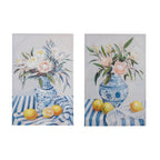 Blanc MariClò Quadro Racconti Collection Vasi Blu e Agrumi Mediterranei 80x120 cm.