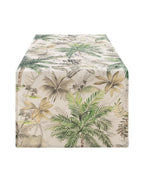 Blanc MariClò Runner Tropicana Collection con Nappine in Cotone con Fantasia Palme 50x150 cm.