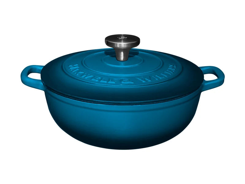 Maxwell & Williams Cast Iron Collection Casseruola Rotonda in Ghisa Smaltata Midnight Blue 3,3 litri 24 cm.
