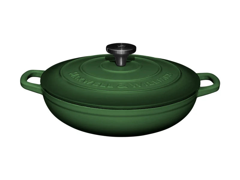 Maxwell & Williams Cast Iron Collection Tegame Basso Braiser in Ghisa Smaltata English Racing Green 3,3 litri 27 cm.