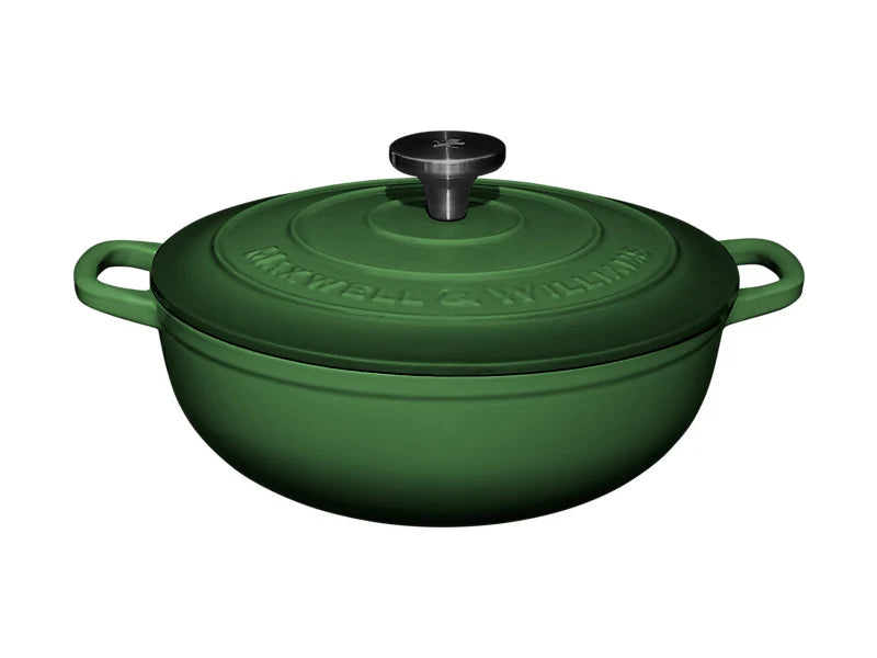 Maxwell & Williams Cast Iron Collection Casseruola Rotonda in Ghisa Smaltata English Racing Green 4 litri 26 cm.