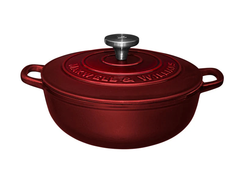 Maxwell & Williams Cast Iron Collection Casseruola Rotonda in Ghisa Smaltata Merlot 3,3 litri 24 cm.