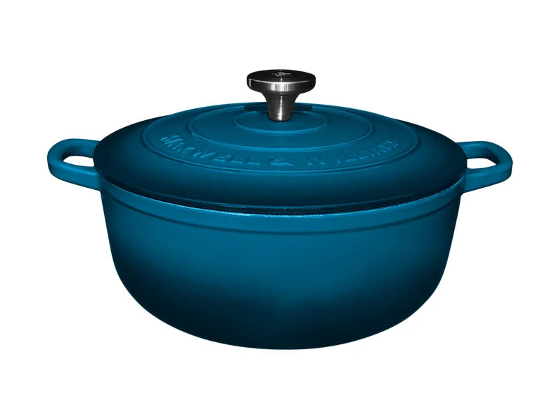 Maxwell & Williams Cast Iron Collection Casseruola Rotonda in Ghisa Smaltata Midnight Blue 6,2 litri 28 cm.