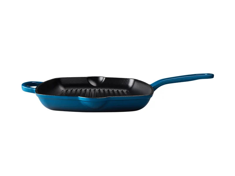 Maxwell & Williams Cast Iron Collection Bistecchiera Quadrata in Ghisa Smaltata Midnight Blue 26 cm.