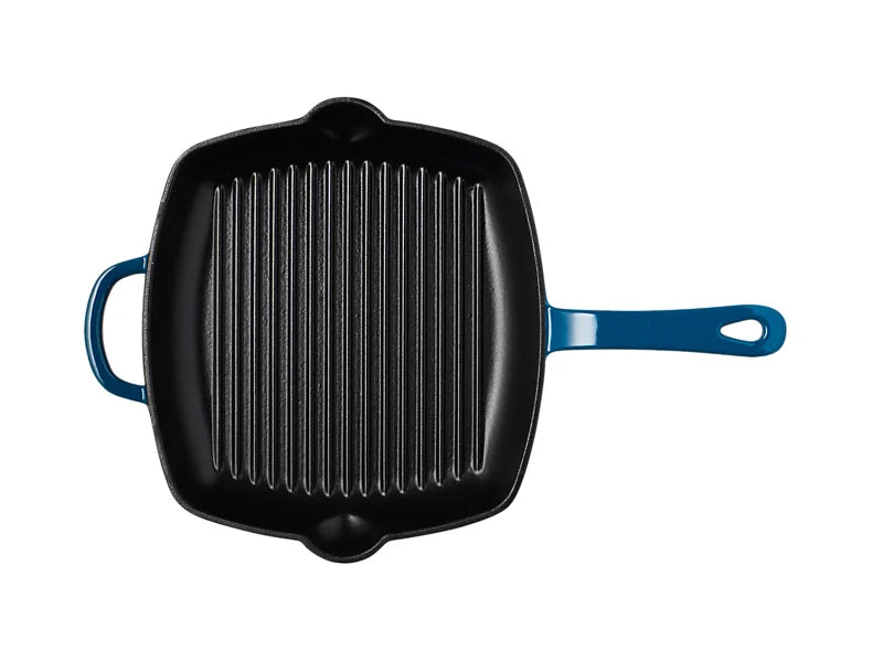 Maxwell & Williams Cast Iron Collection Bistecchiera Quadrata in Ghisa Smaltata Midnight Blue 26 cm.