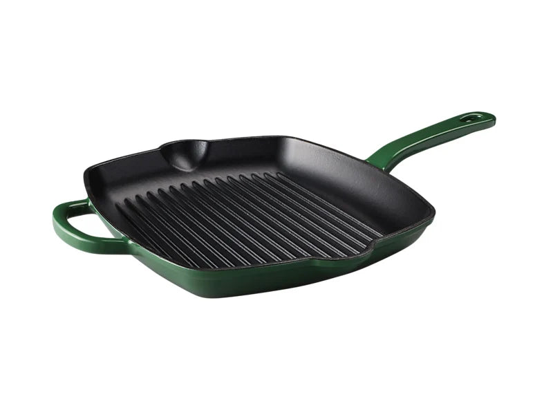 Maxwell & Williams Cast Iron Collection Bistecchiera Quadrata in Ghisa Smaltata English Racing Green 26 cm.