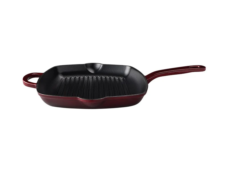 Maxwell & Williams Cast Iron Collection Bistecchiera Quadrata in Ghisa Smaltata Merlot 26 cm.
