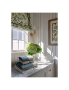 Blanc MariClò Set 2 Coppie Spugna con Balza Terre di Lino Collection in Cotone Azzurro e Bianco 40x60+60x100 cm.
