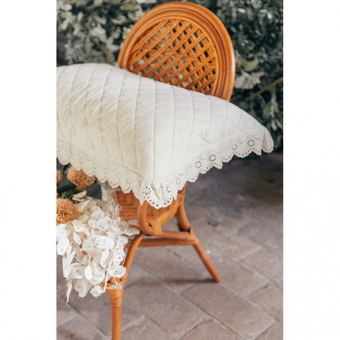 Blanc MariClò Set 2 Copriguanciali con Gala in Pizzo Estate di Sangallo Collection in Microfibra 50x80 cm.