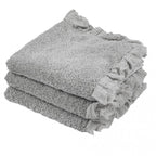 Set 3 Lavette Nuvole di Voile Collection 15x15 cm. Grigio