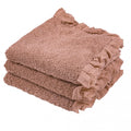 Set 3 Lavette Nuvole di Voile Collection 15x15 cm. Rosa Antico
