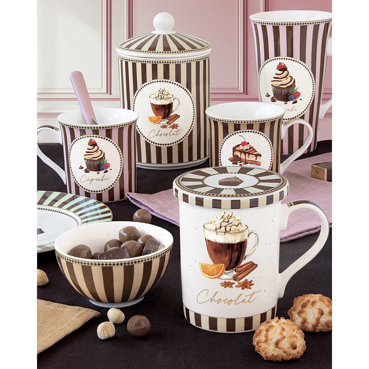 Easy Life Barattolo con Coperchio Sweet Moments Porcellana Fine H 18 cm. D 11,5 cm.