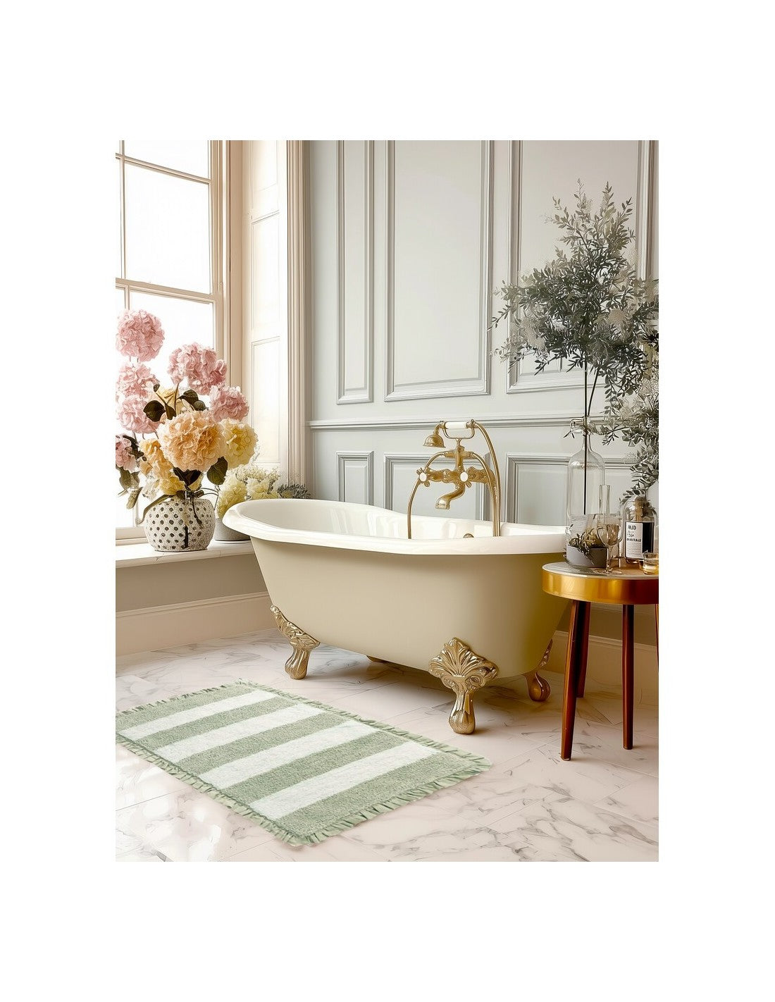 Blanc MariClò Tappeto a Righe con Gala Righe d'Aria Collection Verde 50x110 cm.