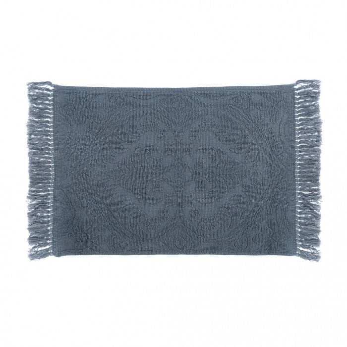 Tappeto Jaquard con Nappe Bagno in Villa Collection 50x80 cm. Azzurro Polvere