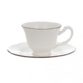 Blanc MariClò Set 6 Tazze da Caffè Alcina Collection in Ceramica Bianca con Bordo Dorato