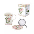 Easy Life Tisanière con Infusore e Coperchio Chant des Roses Collection in Porcellana 350 ml.