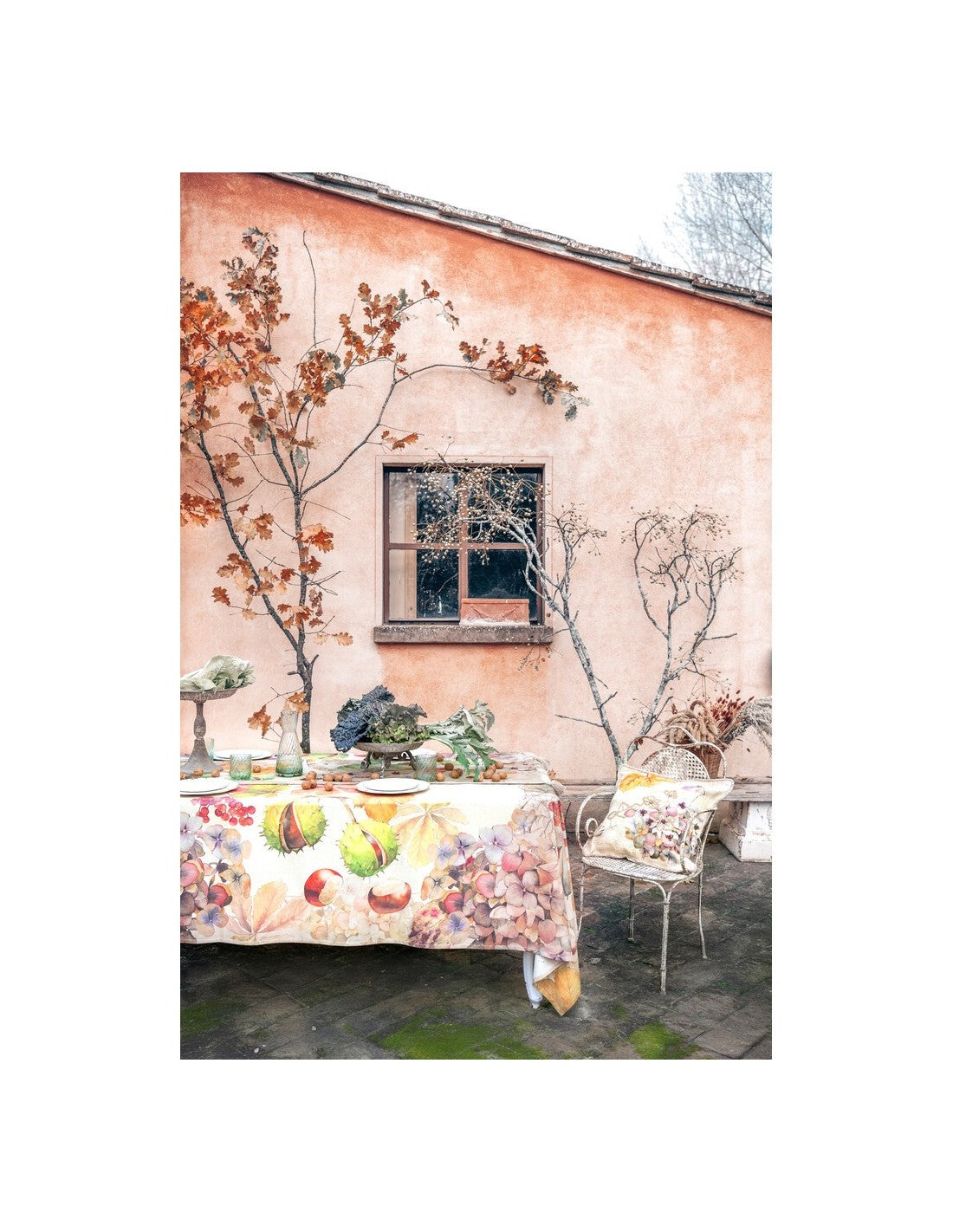 Blanc MariClò Tovaglia Promenade Collection in Cotone Floreale 160x160 cm.