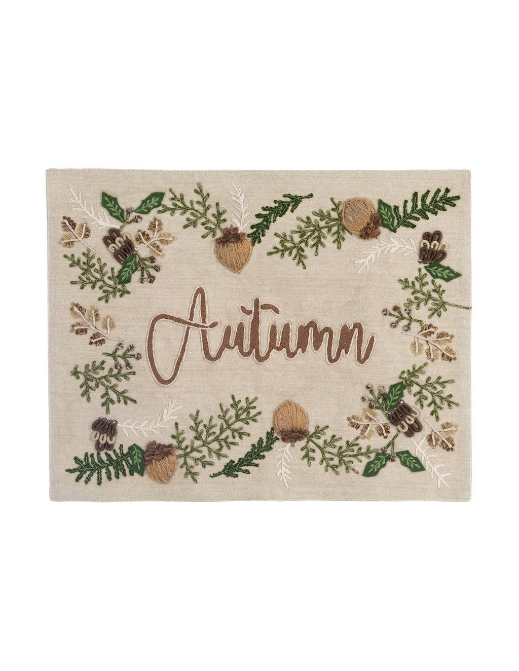 Blanc MariClò Tovaglietta Americana con Ricamo Autunnale in Cotone 35x45 cm.