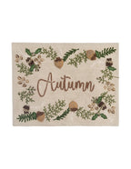 Blanc MariClò Tovaglietta Americana con Ricamo Autunnale in Cotone 35x45 cm.