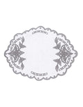 Blanc MariClò Tovaglietta Ricamata Collezione Dentelle Lino e Cotone Grigio 38x50 cm.