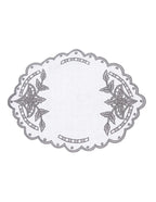 Blanc MariClò Tovaglietta Ricamata Collezione Dentelle Lino e Cotone Grigio 38x50 cm.