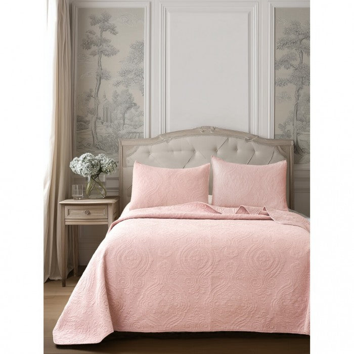 Blanc MariClò Trapunta 2 Piazze Sogno Toscano Collection in Cotone e Microfibra Rosa Cipria 180x260 cm.