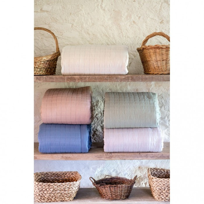 Trapunta Matrimoniale Aurora Collection 260x260 cm. Rosa Antico