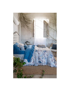 Blanc MariClò Trapunta con Gala Peonies Collection in Poliestere Azzurro 260x260 cm.