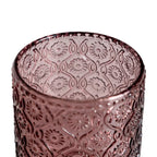 Ixia Set 6 Bicchiere Alto Rosa Mauve in Cristallo Decorato H12,7 Ø8 cm. 400ml