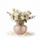 Vaso Bombato Vetro Rosa
