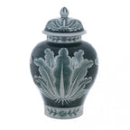 Blanc MariClò Vaso Decorativo Chinoiserie Collection in Porcellana Verde con Coperchio 26x41x26 cm.