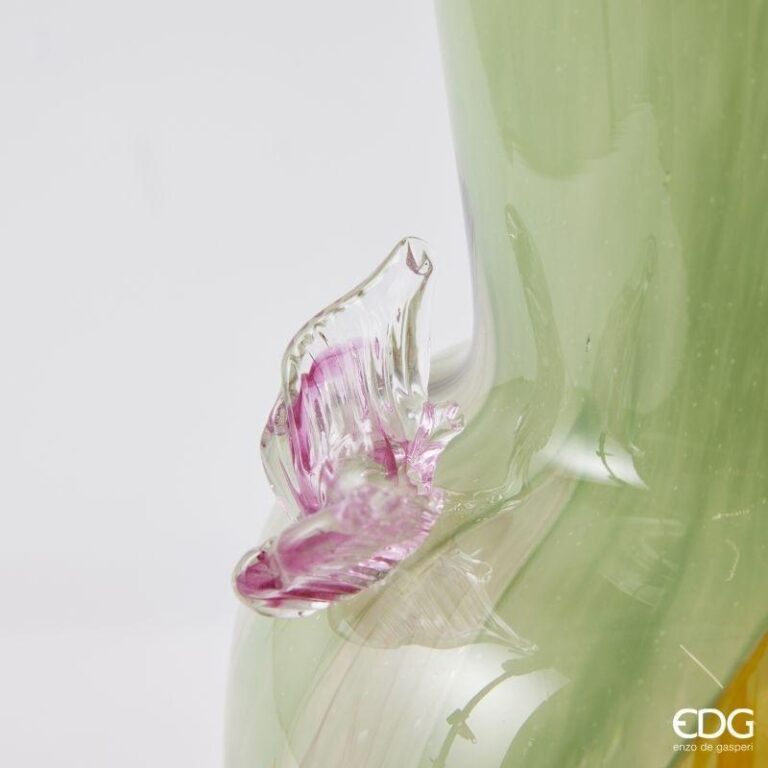 EDG Vaso Farfalle in Vetro Verde D21x41H cm.