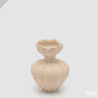 EDG Enzo De Gasperi Vaso Flow Sinuoso in Vetro Avorio H 19 cm. D 15 cm.
