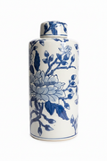 Vaso Potiche Blue & White su sfondo bianco