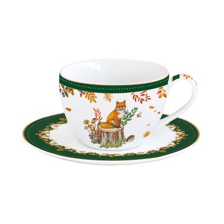 Easy Life Set 2 Tazze Cappuccino con Piattino Forest Dream 240 ml.